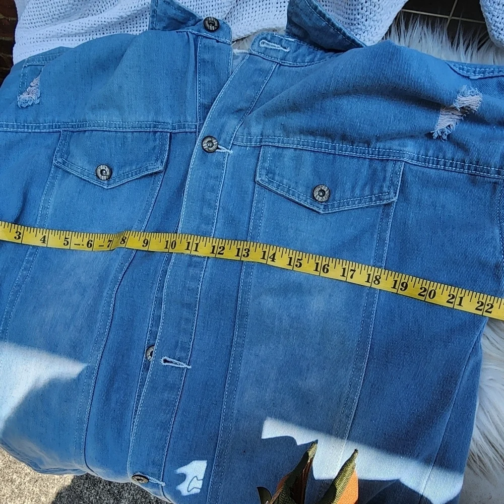 Cat Denim punk hoodie  jacket‎ L